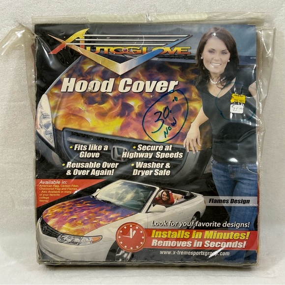 Auto Glove Flames Design Reusable Hood Cover For Car Or Truck X-Treme Sports